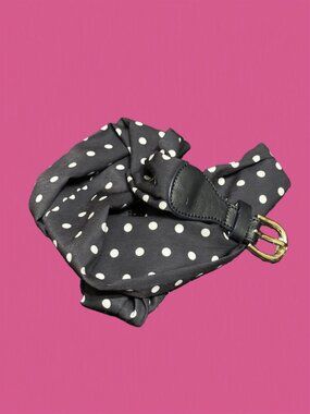 Talbots Scarf Belt, Navy Polka Dot, Harness Buckle, Small